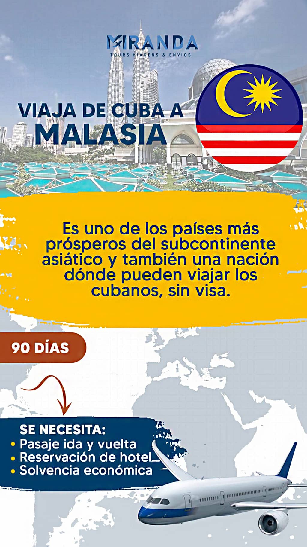 Viaja de Cuba a Malasia