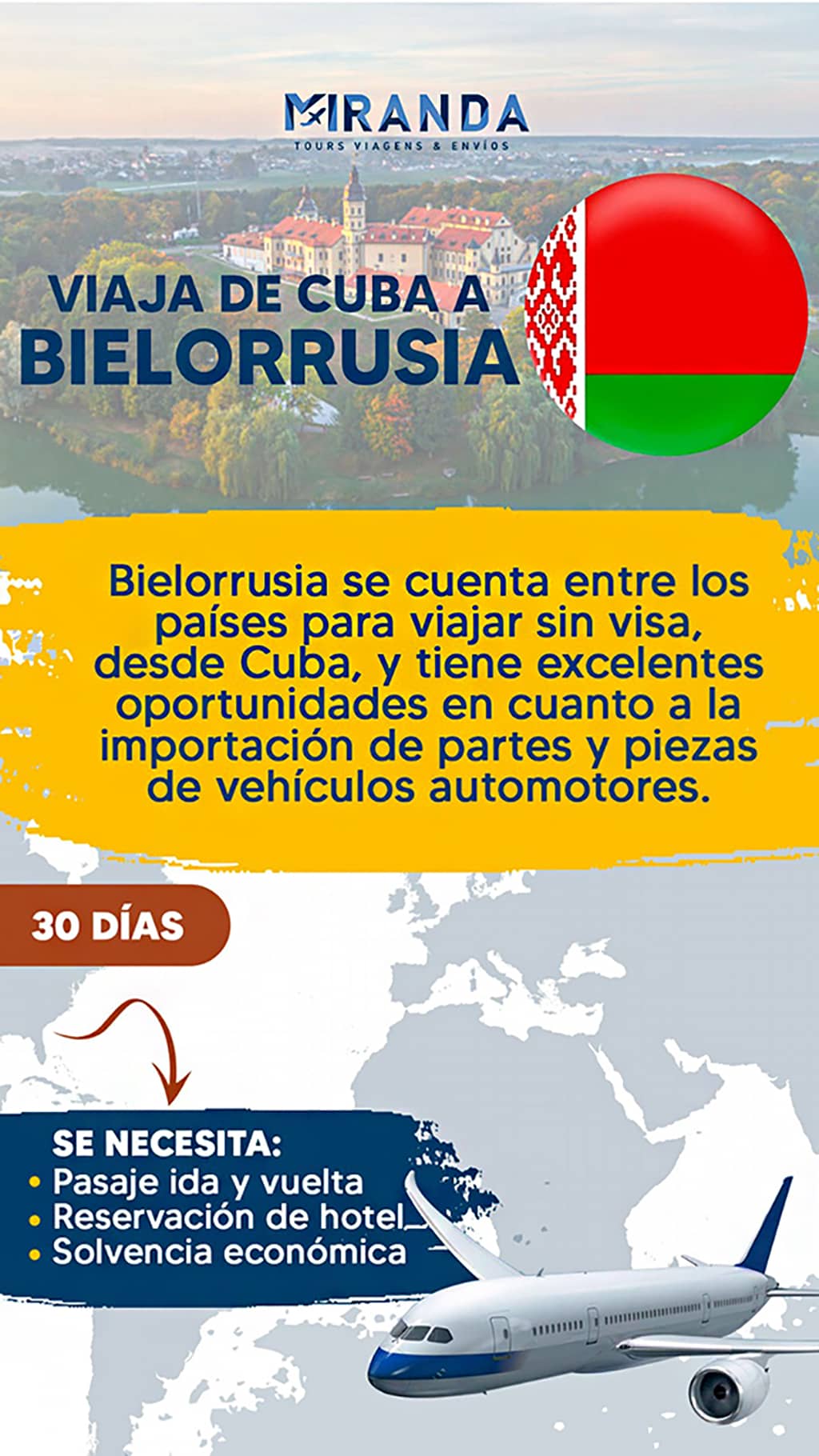 Viaja de Cuba a Bielorrusia