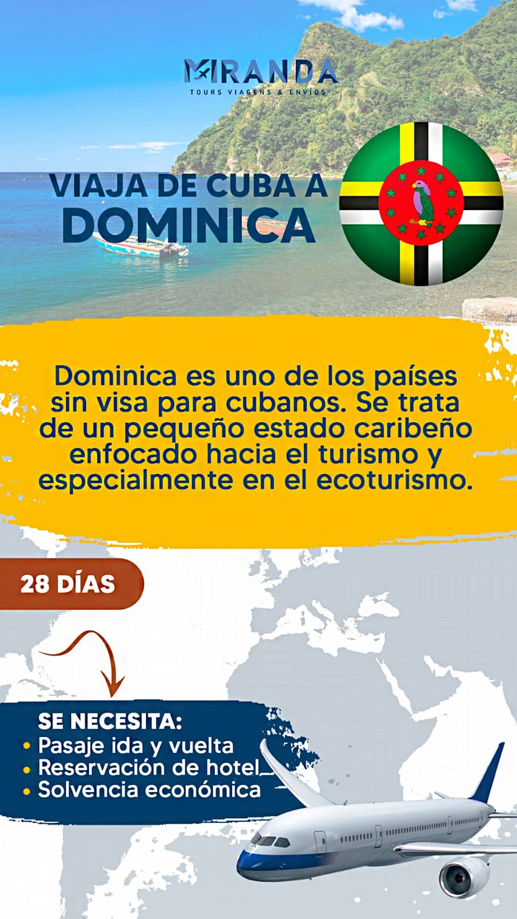 Viaja de Cuba a Dominica