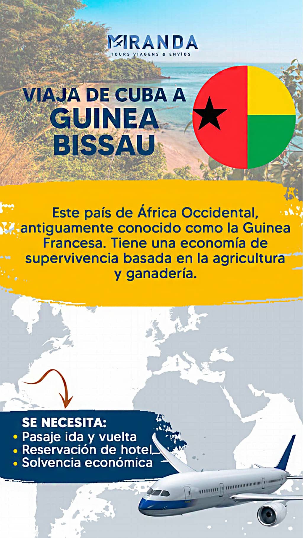 Viaja de Cuba a Guinea Bisáu