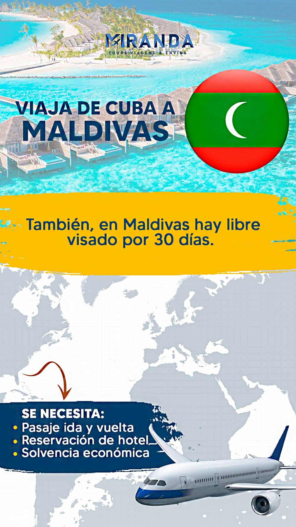 Viaja de Cuba a Maldivas