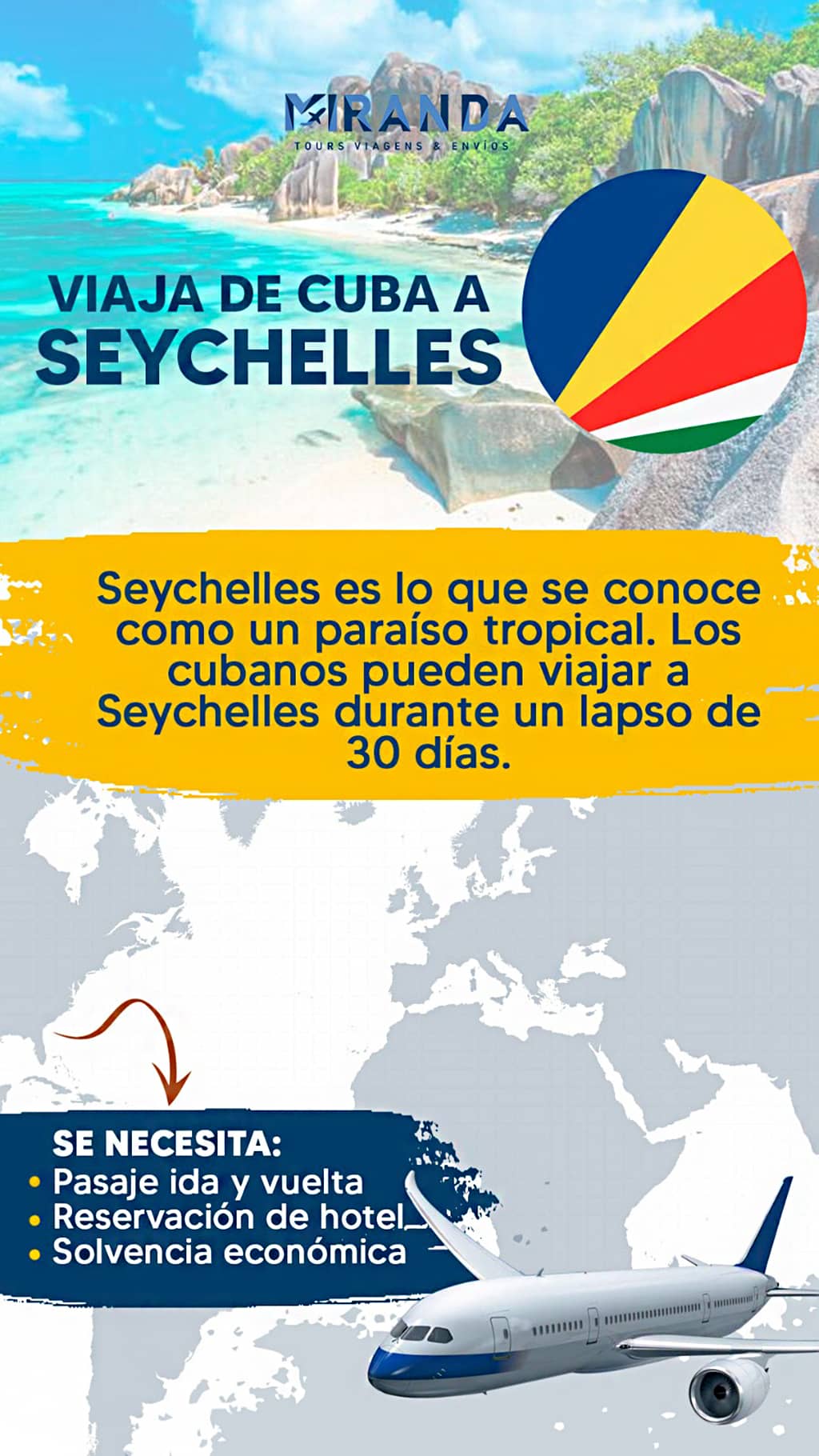 Viaja de Cuba a Seychelles