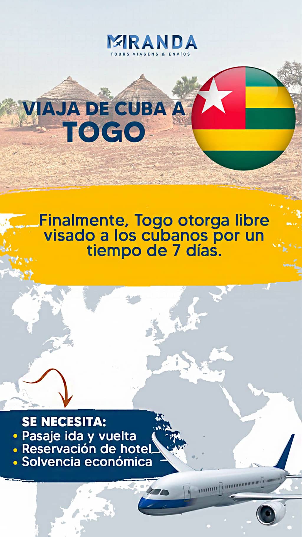 Viaja de Cuba a Togo