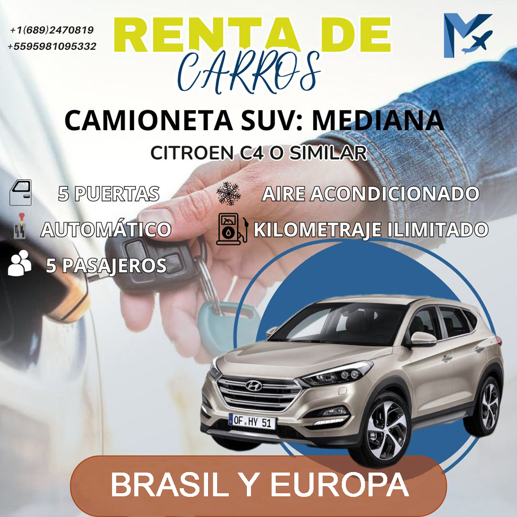 Renta de Carros Camioneta SUV: Mediana Citroen C4 o similar