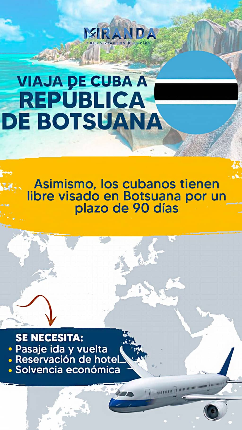 Viaja de Cuba a Botsuana