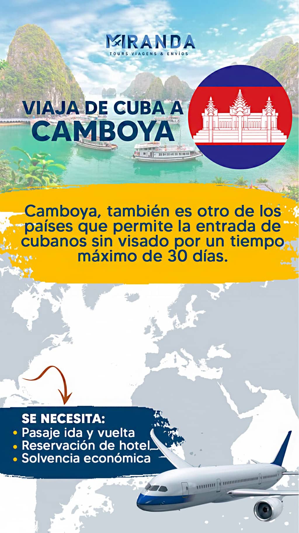 Viaja de Cuba a Camboya