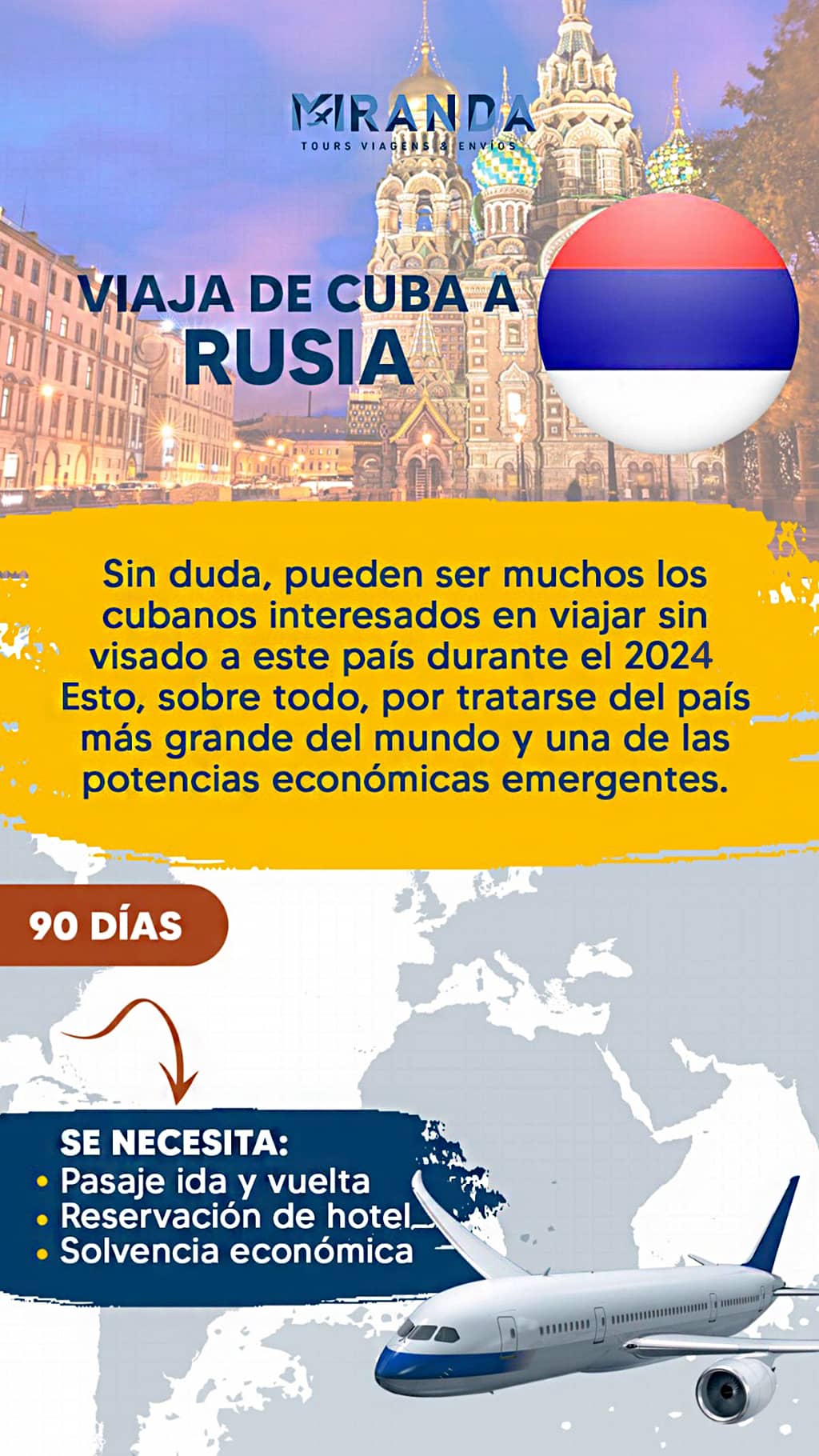 Viaja de Cuba a Rusia