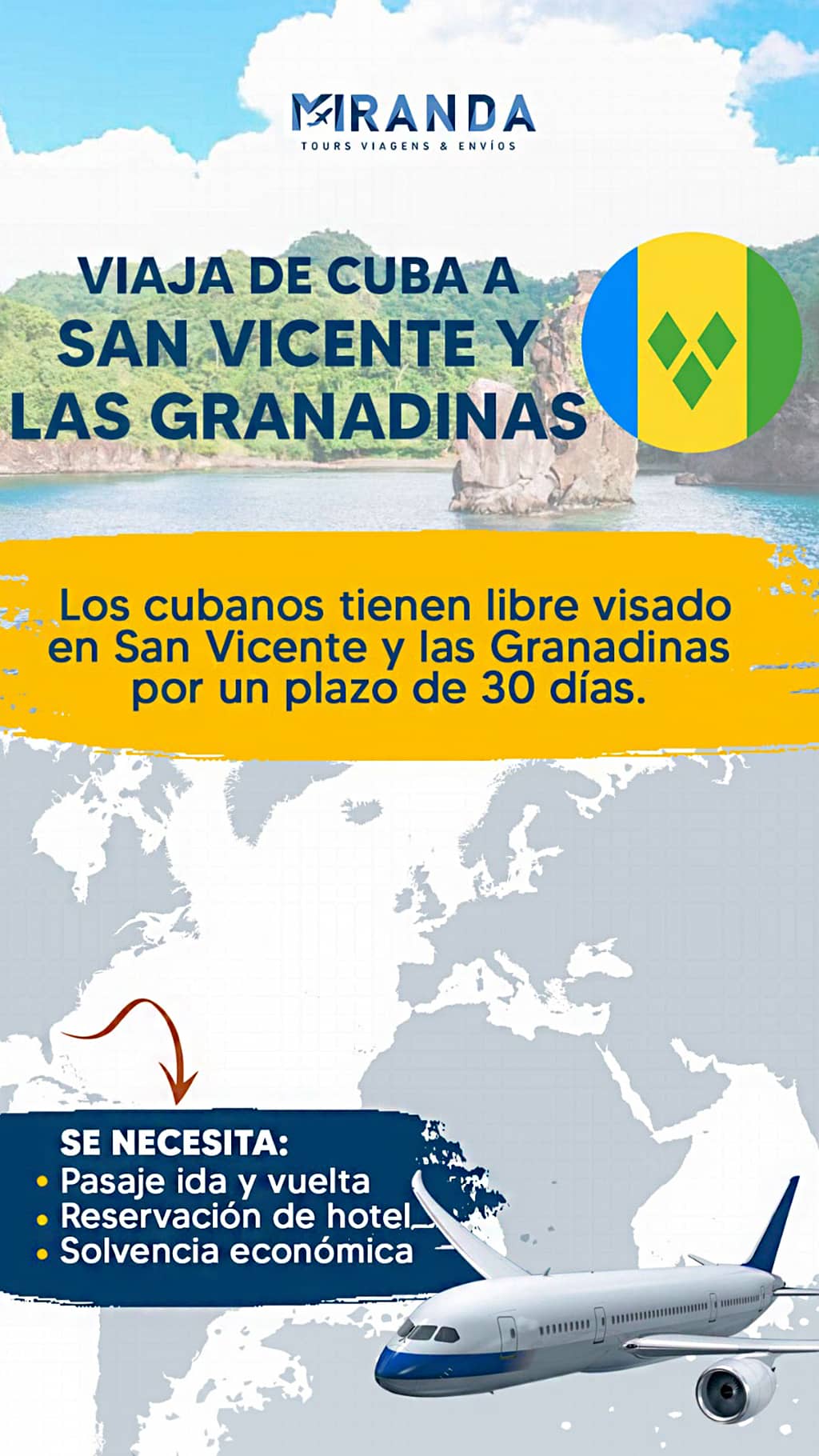 Viaja de Cuba a San Vicente y las Granadinas