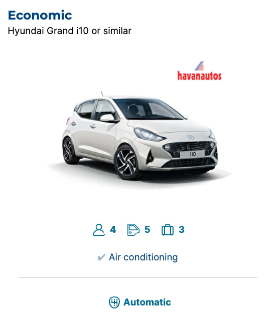 Economic – Hyundai Grand i10 or similar
