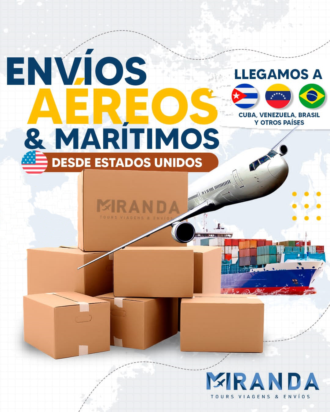 Envio aéreo y marítimo desde los Estados Unidos