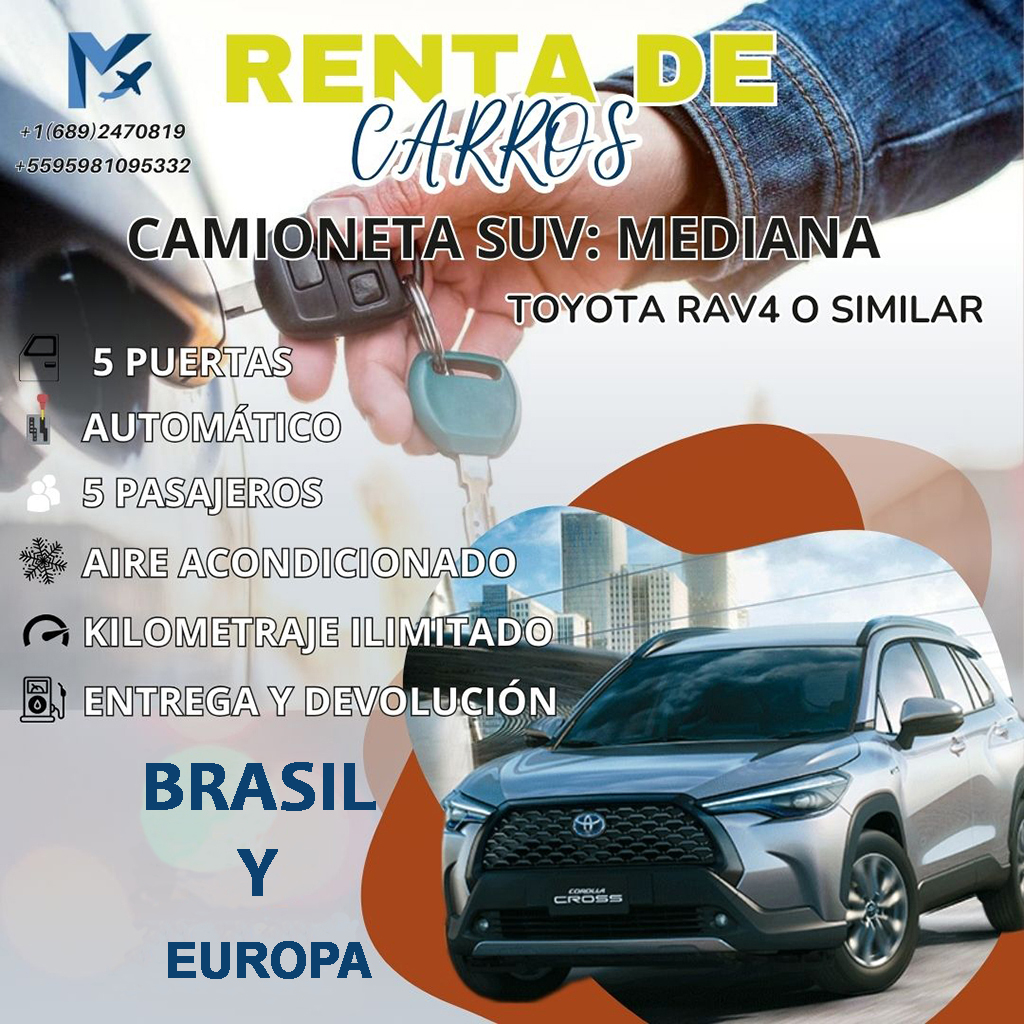 Renta de Carros Camioneta SUV: Toyota RAV4 o similar