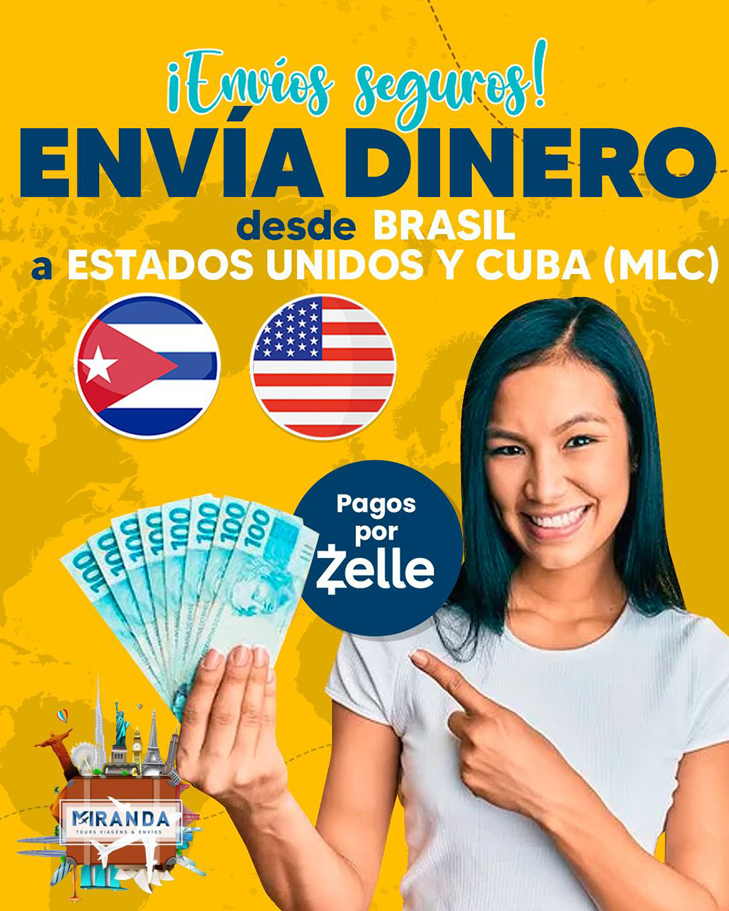 Envio de dinero desde Brasil a Estados Unidos y Cuba
